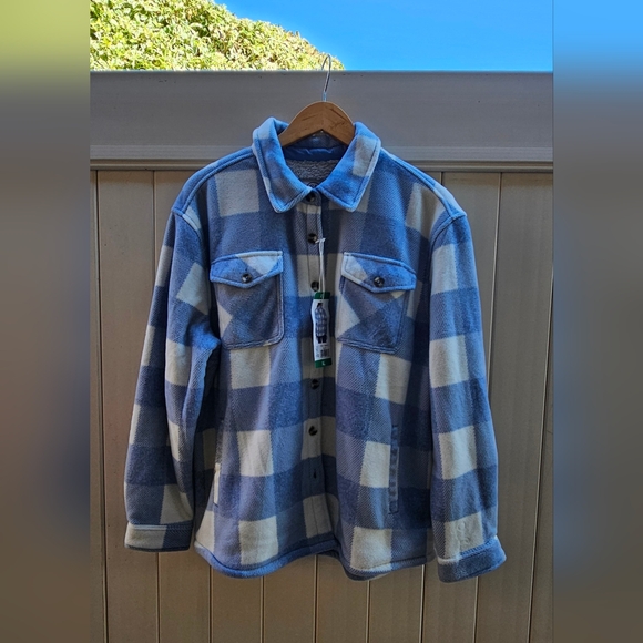 SAGE Women's Plaid Plush Fleece Shirt Jacket Size XL - Picture 6 of 7